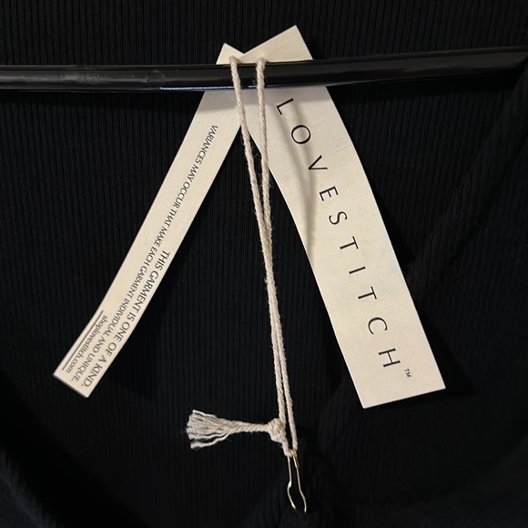 Lovestitch fuzzy black long sleeve button down top M - Picture 7 of 10